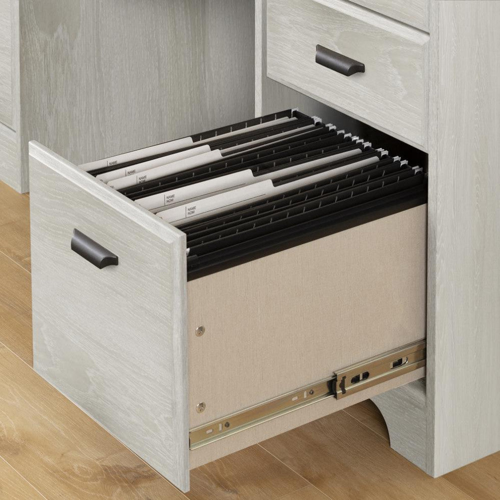 Versa Computer Desk with Hutch, Winter Oak