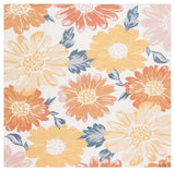 Safavieh Sunrise Collection SUN689 Indoor-Outdoor Rug, Ivory/Rust Gold, 6'7" Square