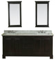 Richmond 72" Double Vanity in Espresso, Carrera Marble Top and Mirror