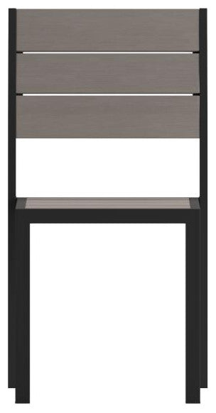 Finch Commercial Grade Stackable Patio Side Chair Chair with Arms, Gray