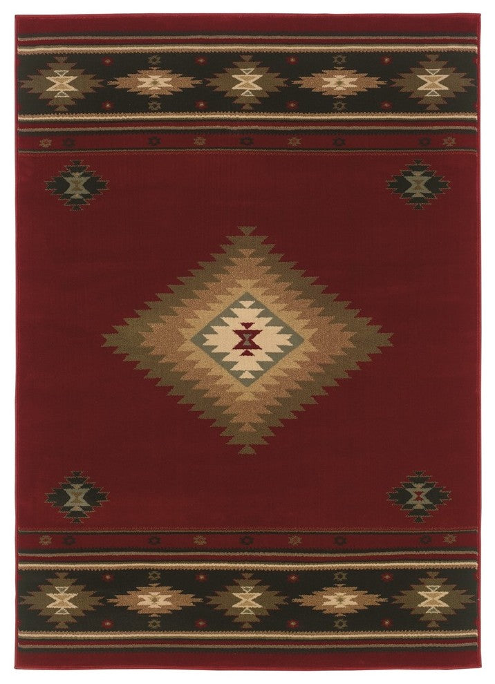 Hudson 087K1 Red/Green 6'7" x 9'6" Rug
