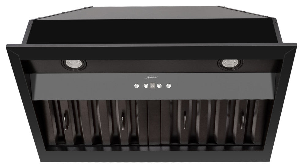 30" Insert/Built-in Matte Black Range Hood, Dimmable, 3-Speeds 600CFM, Warm White Light, Matte Black