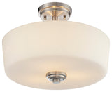 Lamina 3 Light Semi Flush Mount, Brushed Nickel