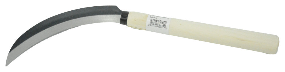 Non Serrated 6.5" Blade Sickle With Wood Handle