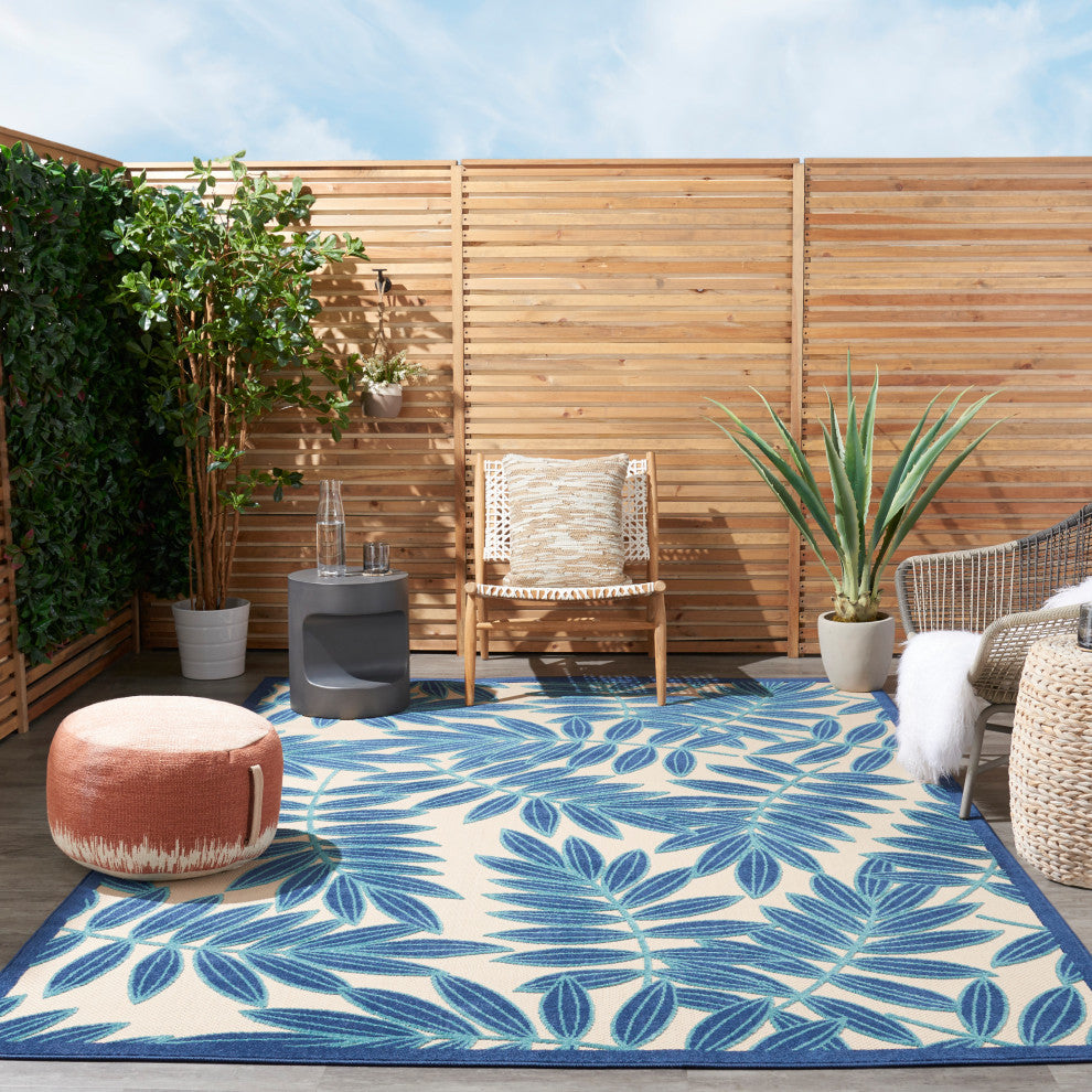 Nourison Aloha 7' x 10' Navy Tropical Area Rug