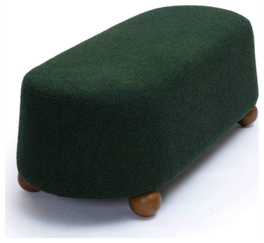 Jaine Large Ottoman, Boucle Forest Green