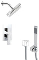 Chrome Shower System With 9" Rain Shower Head and Hand Shower