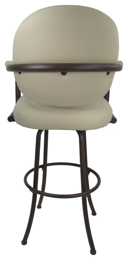 Swivel Counter Metal Pub Set - M-70 Stools 26" or 30", Ocean Beige - Brown, 30", Crackle Glass
