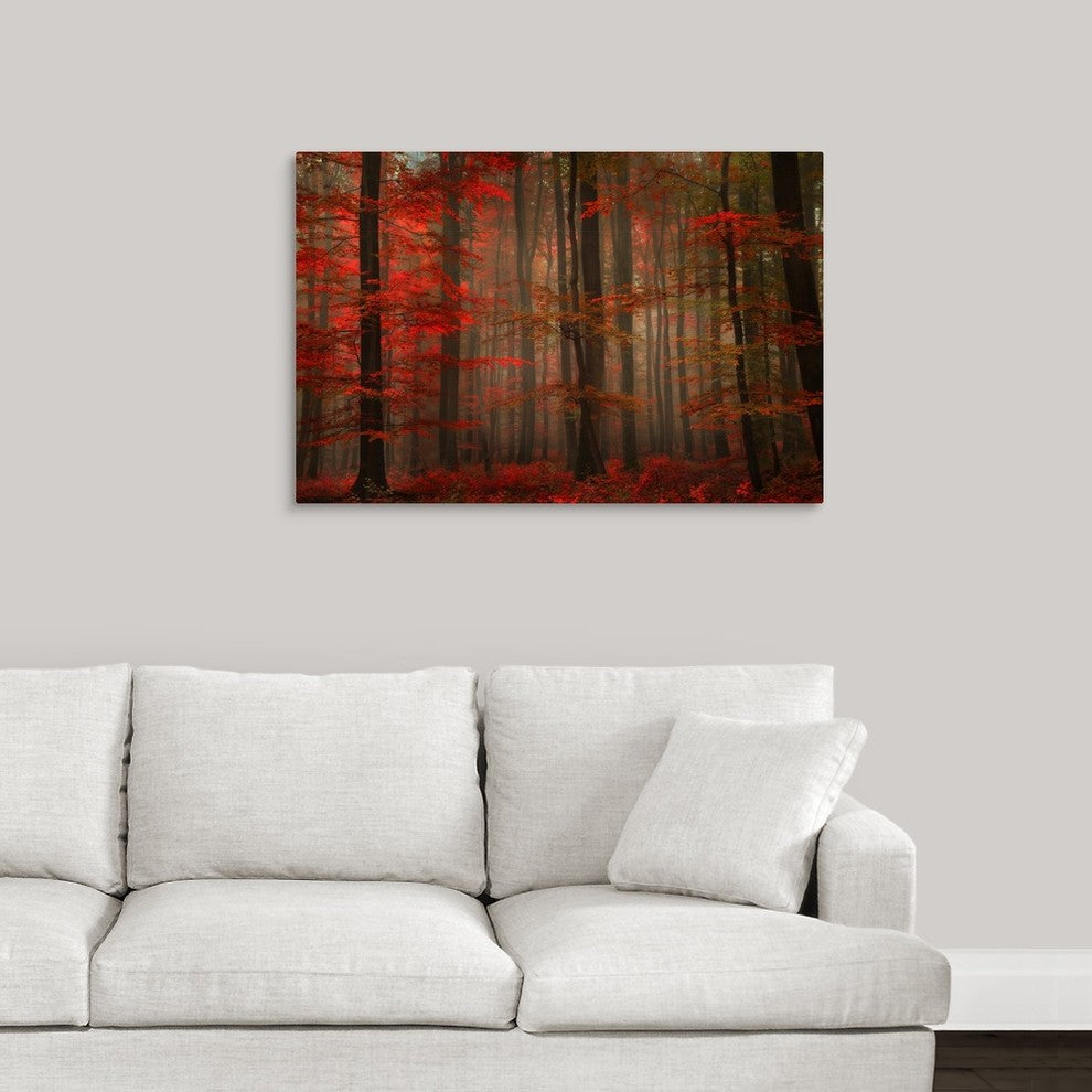 "Enchanting Red" Wrapped Canvas Art Print, 36"x24"x1.5"