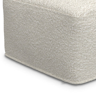 Chantal Square Pouf, Ivory