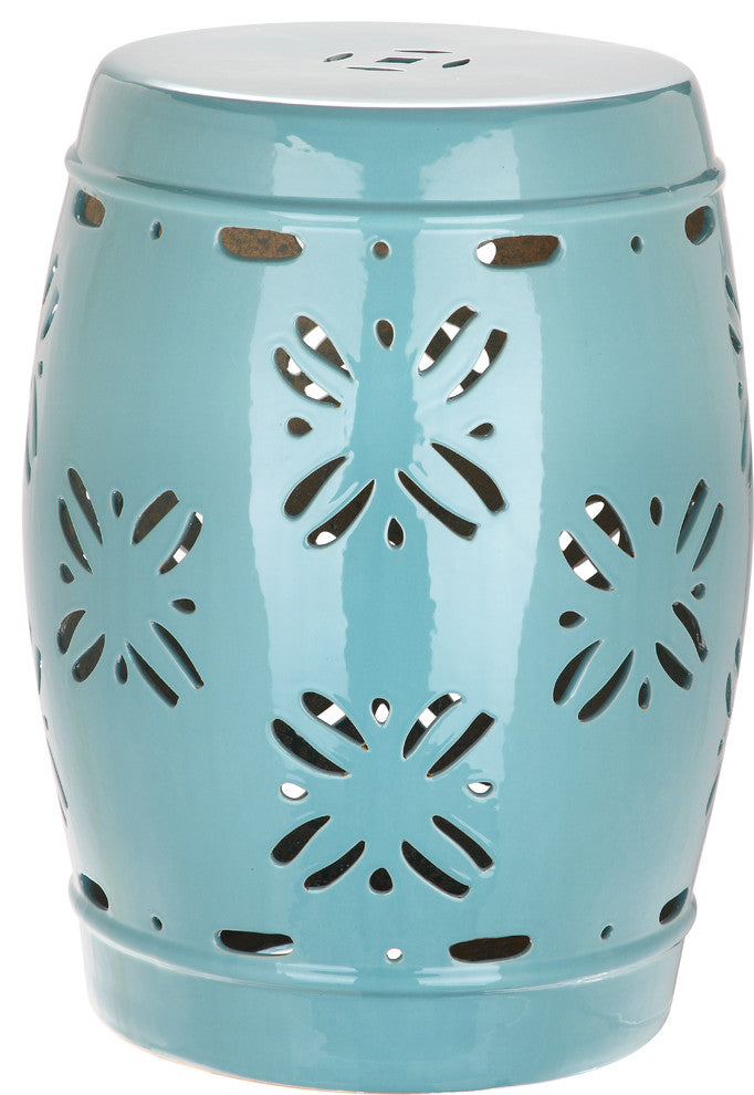 Safavieh Indoor-Outdoor Sakura Garden Stool, Aqua