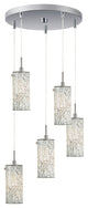 Tube Multi-Light Pendant Cluster, Satin Nickel, Mosaic White