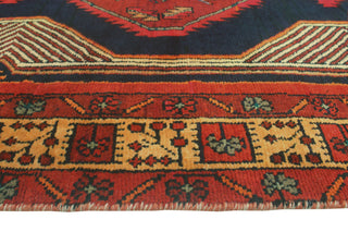 Fine Vintage Distressed Karlee Charcoal/Red Runner, 3'6x12'5