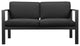 Benzara BM287811 Sofa, Jet Black Aluminum Frame, Water Resistant Cushions