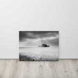 Abandoned West Pier Coastal Seascape Black & White Photo Canvas Art Print, 18" X 24"