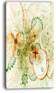 "Yellow Green Grungy Floral Shapes" Floral Wall Art Canvas, 16"x32"