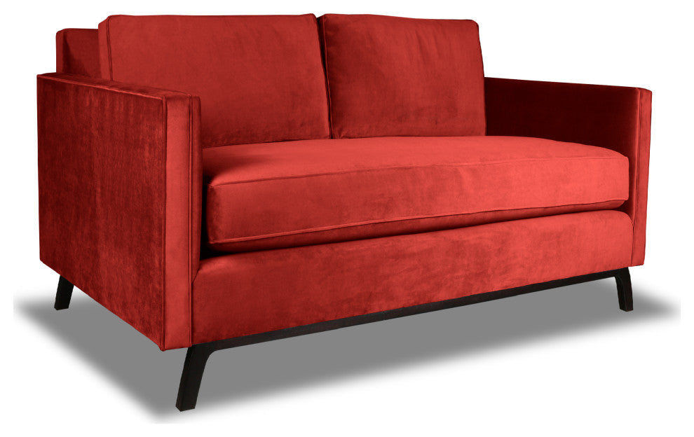 Nativa Interiors Chantel 60" Sofa, Red, Deep Plush Depth