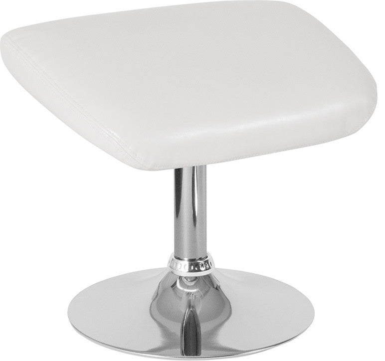 Egg Series Ottoman, White Leather