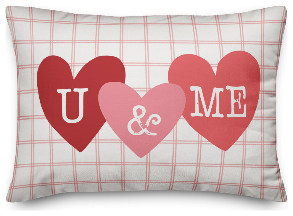 U and Me On Windowpane Indoor/Outdoor Pillow 14x20 Indoor/Outdoor Pillow