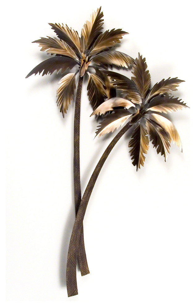 Coastal Home Decor ''Palasari Palms Double'' - SST Steel Beach Palm Trees Art
