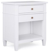 Carlton SOLID WOOD Bedside Table, White