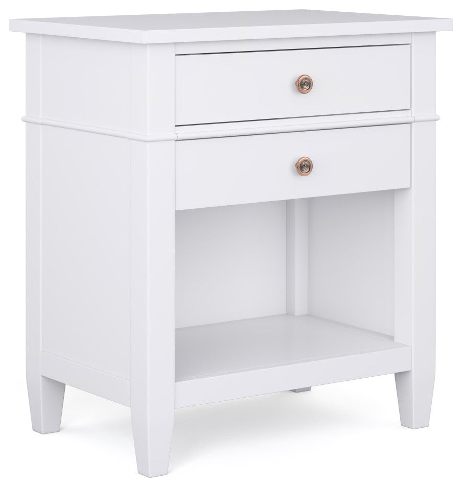 Carlton SOLID WOOD Bedside Table, White