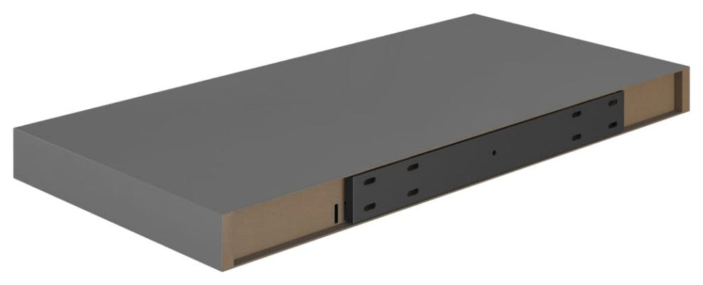 vidaXL Wall Shelf Floating Shelf Display Shelf Wall Mounted High Gloss Gray