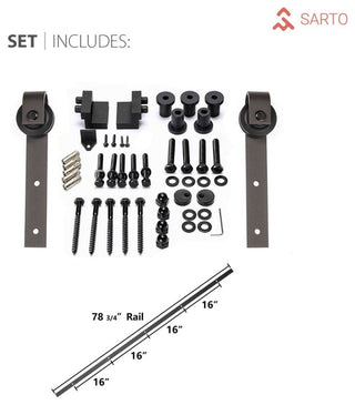 Sturdy Barn Door 42 x 84 | Planum 0016 Concrete with  | 8FT