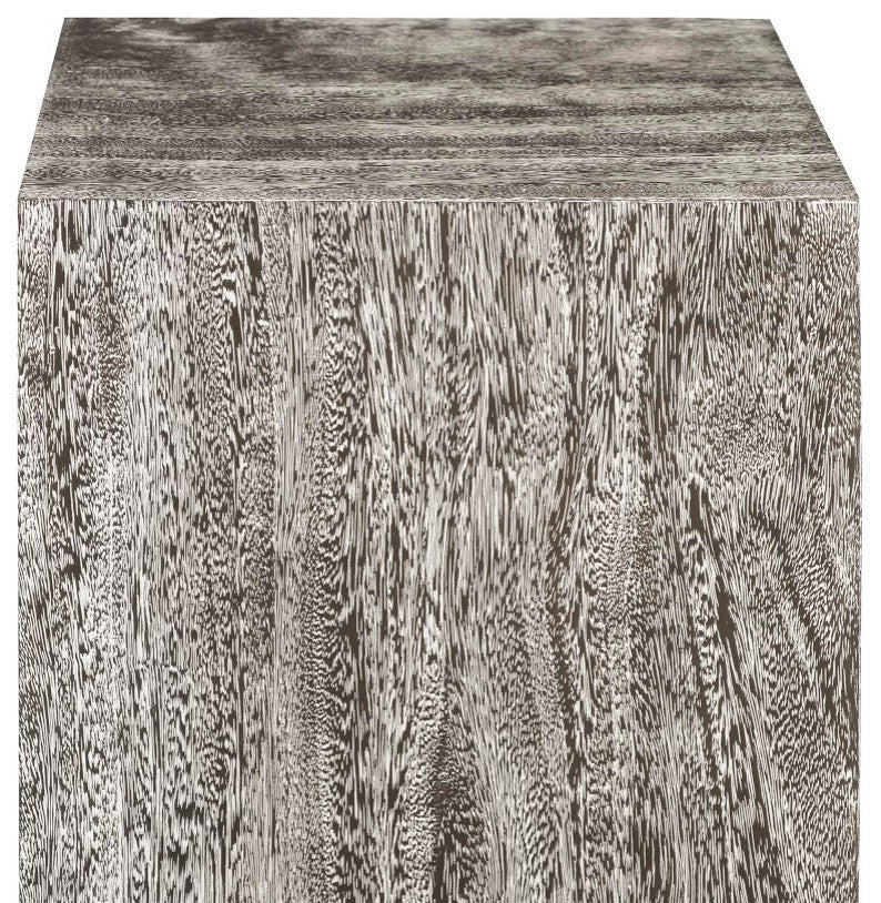 Origins Pedestal, Mitered Chamcha Wood, Gray Stone, Medium