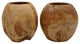 Benzara BM284954 2-Piece Set Teak Wood Table Bowls, Accent Piece, Brown FInish