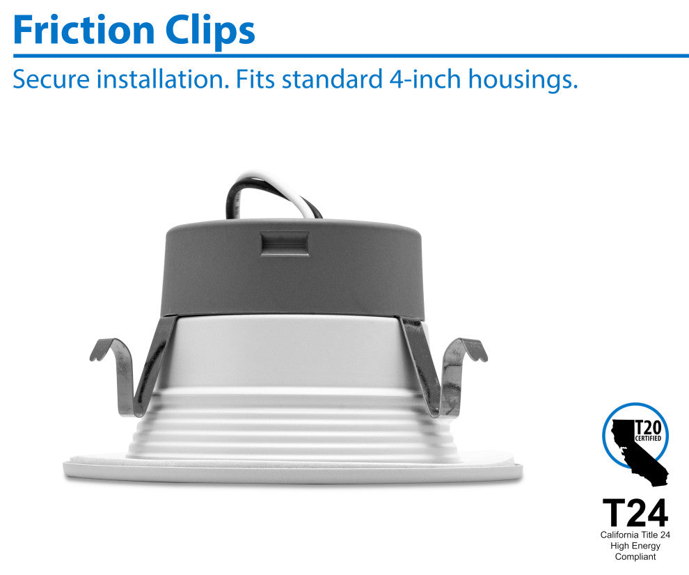 DLR(v6) Recessed LED Downlight, White Baffle, Selectable Cct, 1 Pack