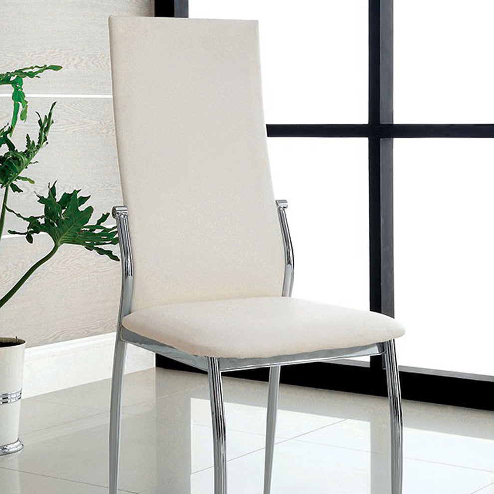 Kalawao Contemporary Side Chair, White Finish, Set Of 2