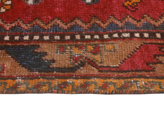 Fine Vintage Distressed Dagobert Red/Charcoal Rug, 4'0 x 6'8