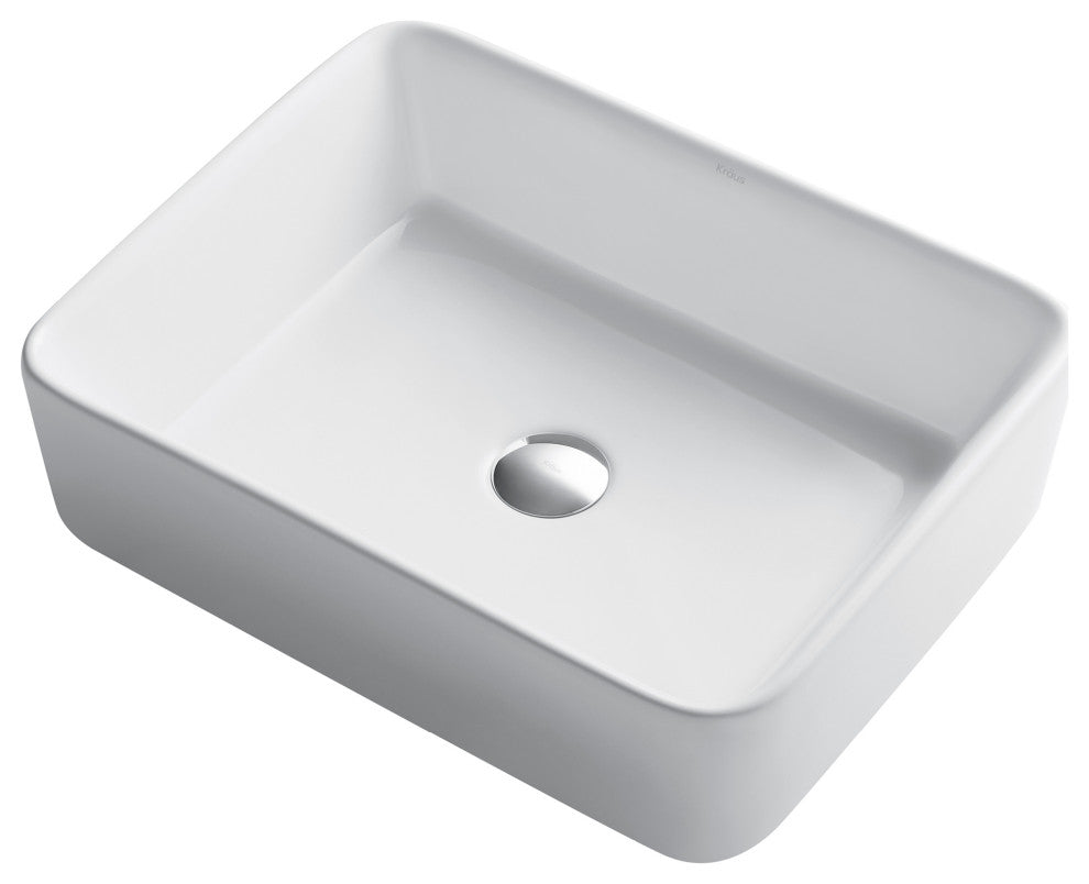 Elavo Ceramic Rectangle Vessel White Sink