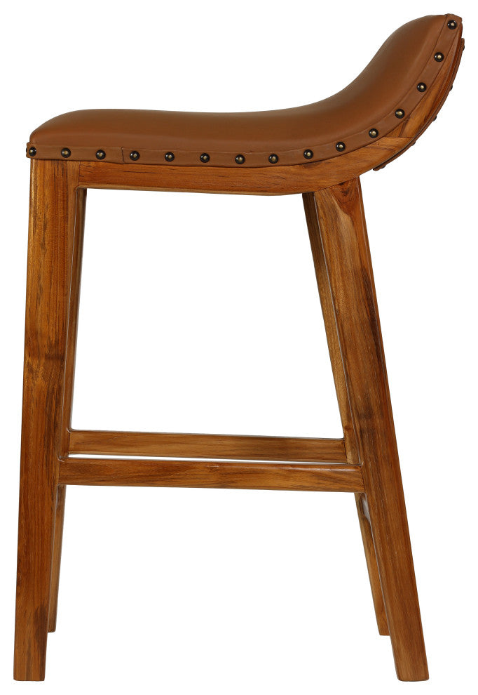 Bare Decor Bare Decor Luisa Counter Stool, Light Tan Genuine Leather