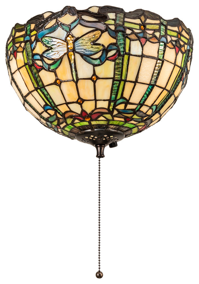 12 Wide Tiffany Dragonfly Fan Light