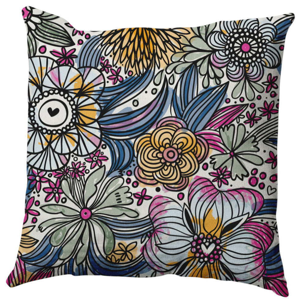 Flower Melange Decorative Throw Pillow, Orchid, 26"x26"