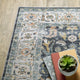 Celestia Machine Washable Vintage Indoor Area Rug, Navy, 3'6"x5'6"