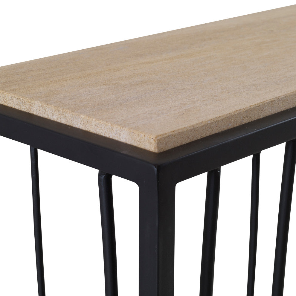 Uttermost Reed Travertine Console table