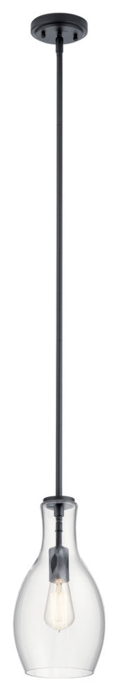 Everly 13.75" Black Hourglass Pendant 1-Light