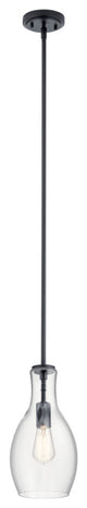 Everly 13.75" Black Hourglass Pendant 1-Light