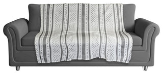 Watercolor Stripes Dots 50x60 Throw Blanket, Gray