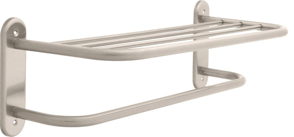 Delta 24" Towel Shelf With Towel Bar, Satin Nickel