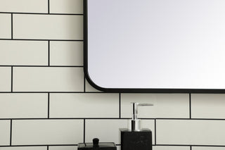 Elegant Decor MR802440BK Soft Corner Metal Rectangular Mirror, 24"x40"