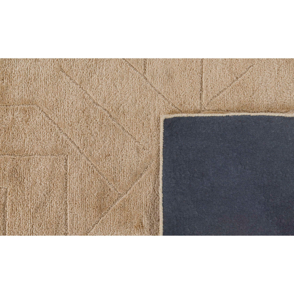 Quartz Relief Hand Made Indoor Area Rug, 5'x8', Sand