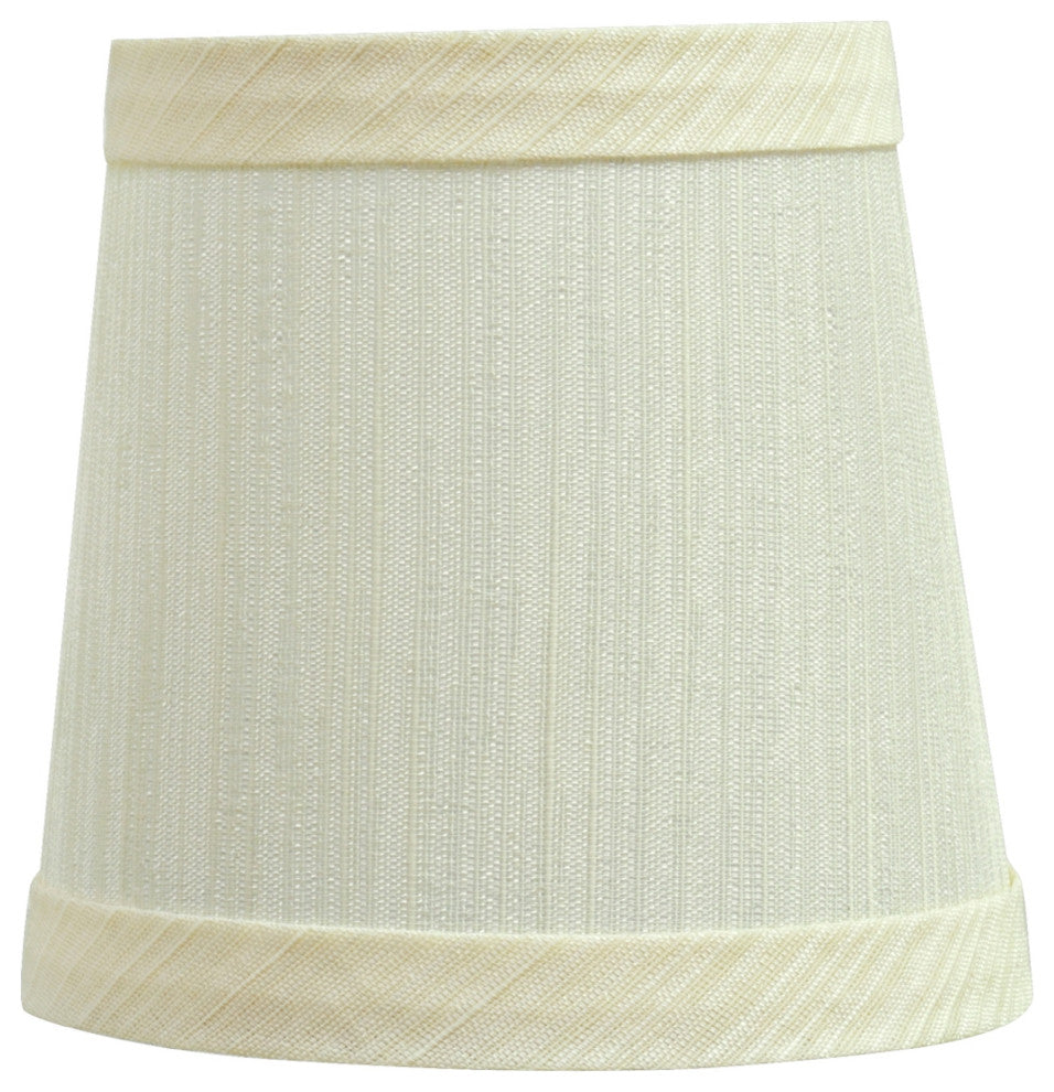 32711-6 Small Hardback Empire Chandelier Clip On Lamp Shade Eggshell 3"x4"x4"