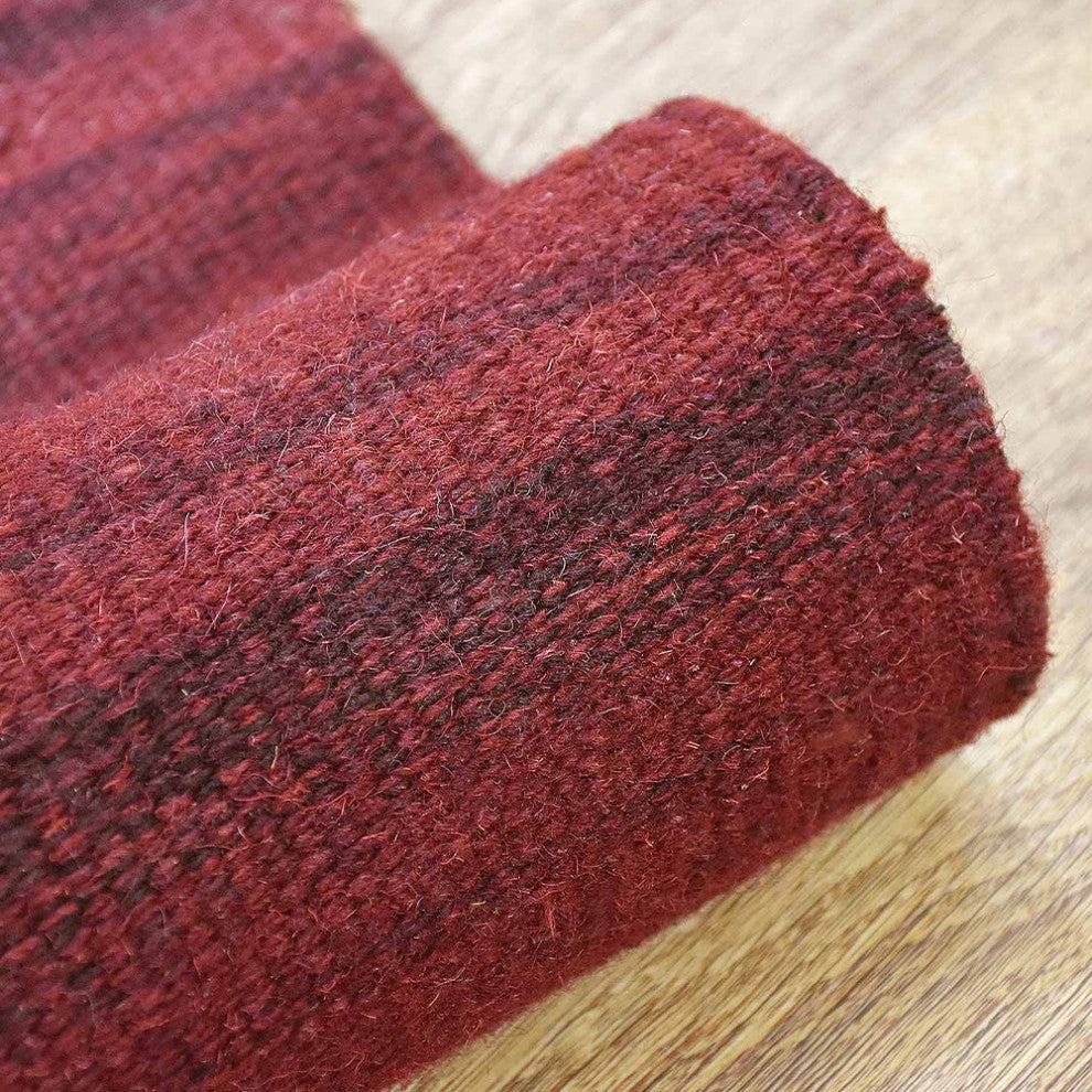 HAND WOVEN FLAT WEAVE KILIM WOOL ECO-FRIENDLY AREA RUGS-Solid,Dark Red
