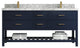 Parker 72 Double Sink Bath Vanity in Navy Blue  2" Carrara Marble