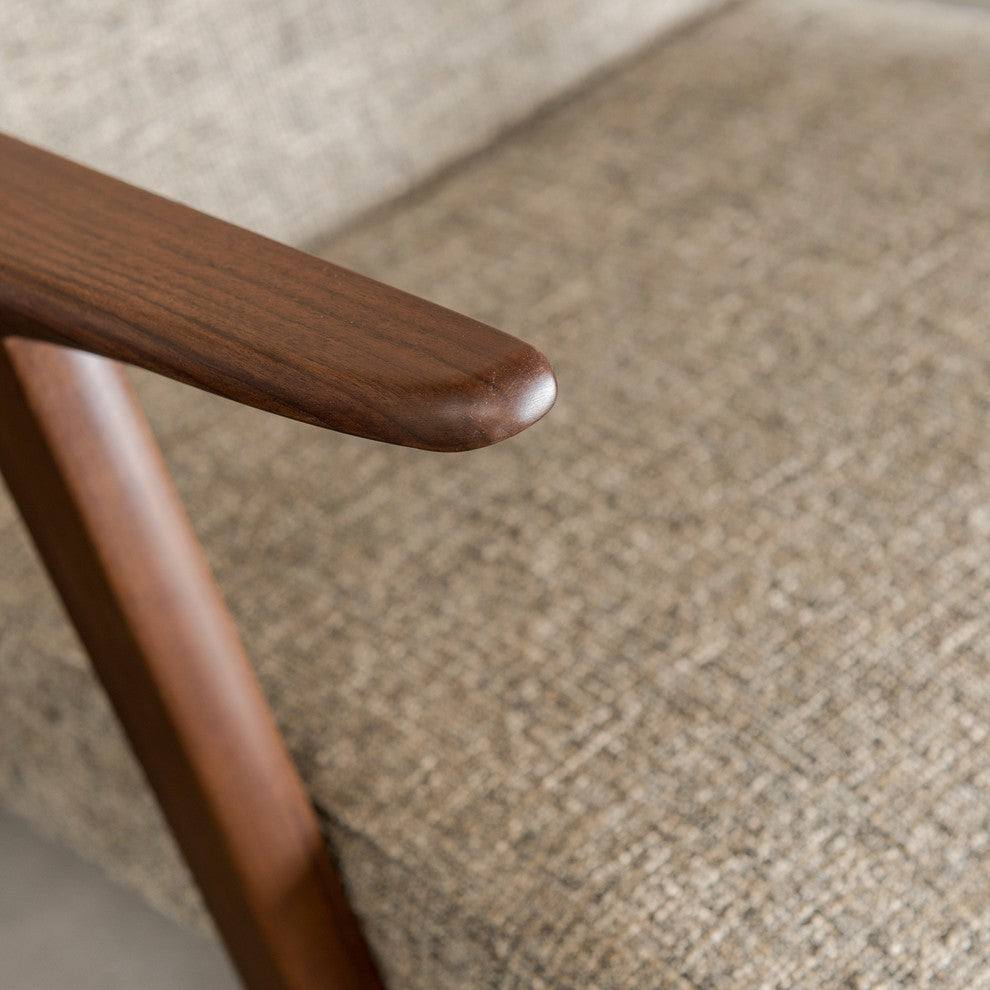 Charlene Accent Chair in Walnut with Upholstered Seat, Mineral