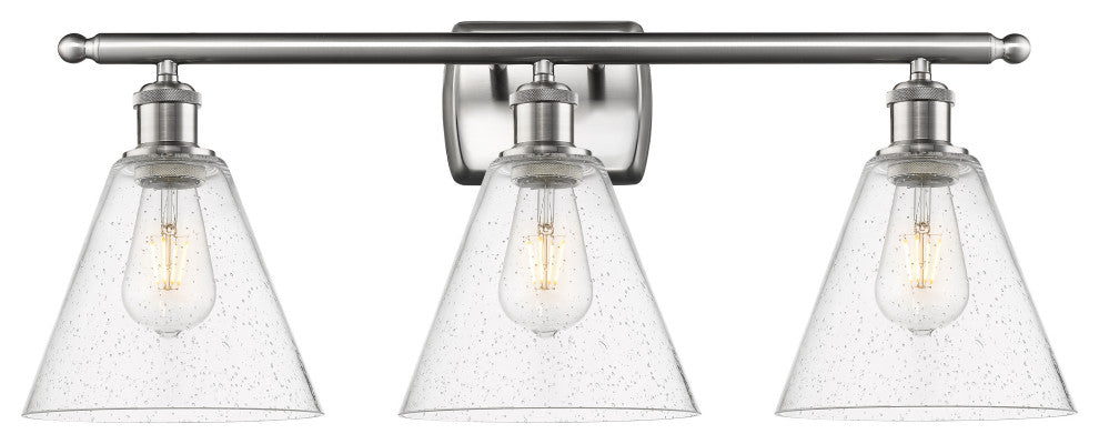 Innovations 516-3W-SN-GBC-84 3 Light Bath Vanity Light, Brushed Satin Nickel
